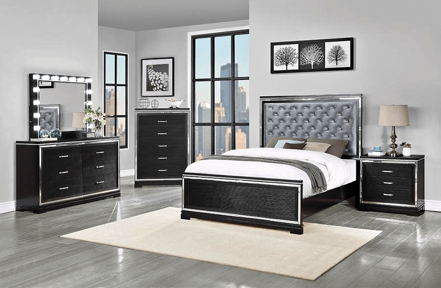 Modern black bedroom set