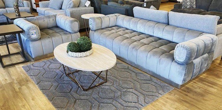 Silver gray sectional