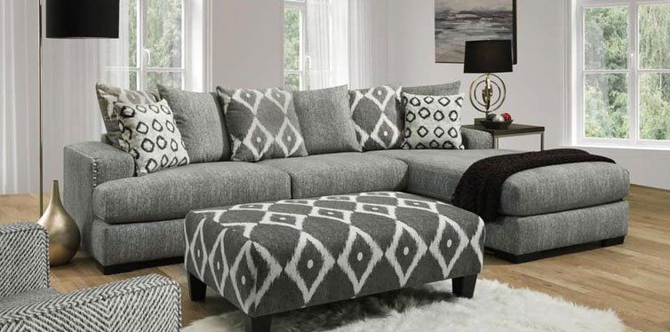 Gray sectionals with throw pillows