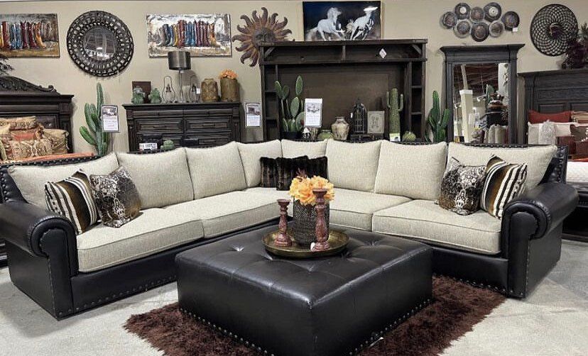 Black and white sectionals