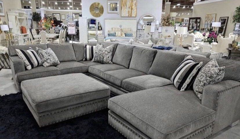 Medium gray sectionals with chaise