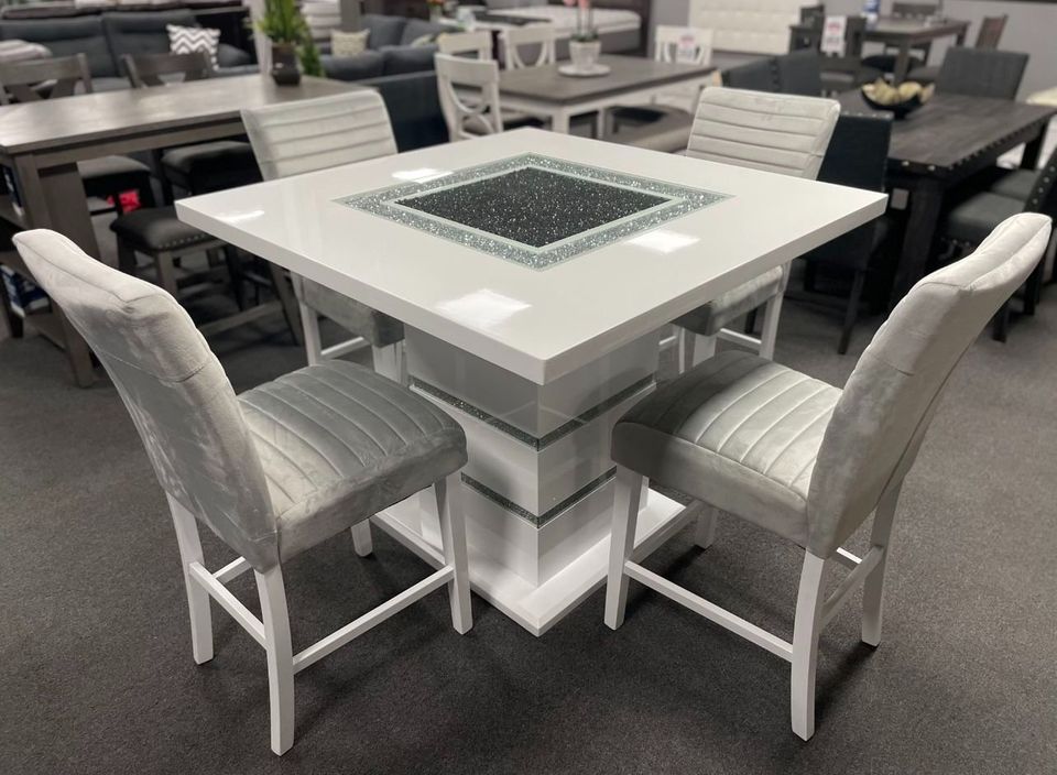 4-seater white dining set