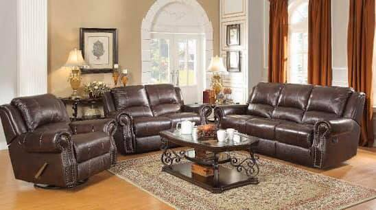 Leather sofa set