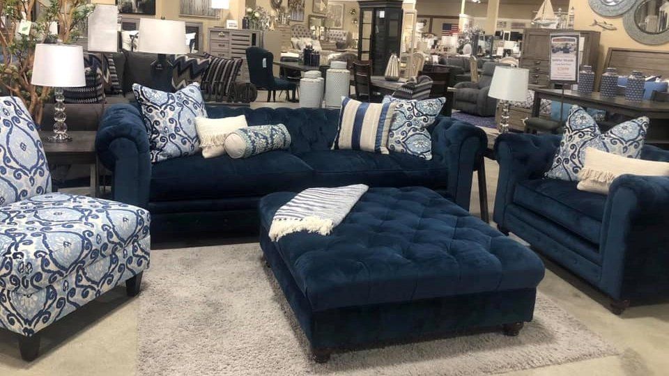 Blue sofa set