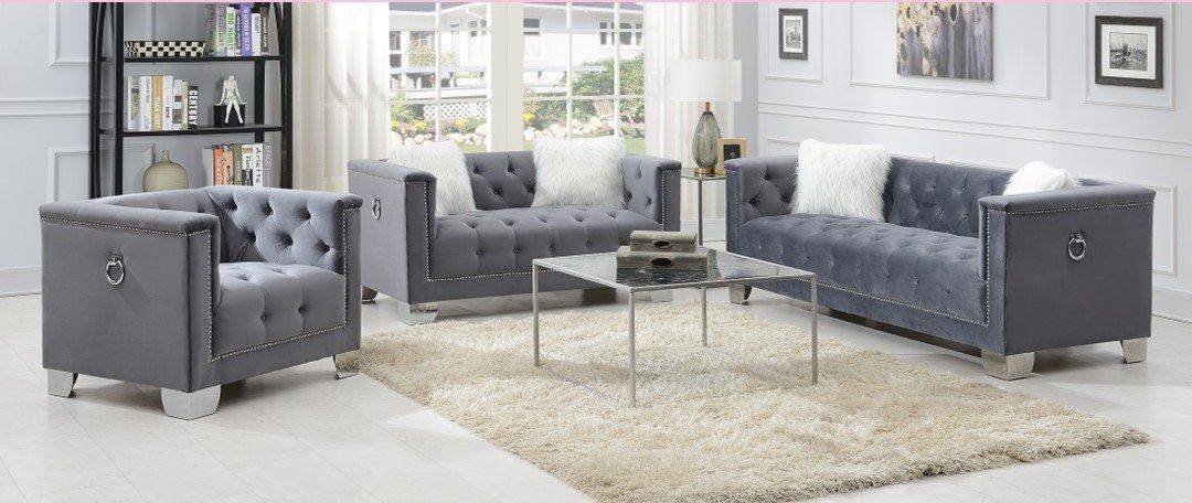Medium gray living room set