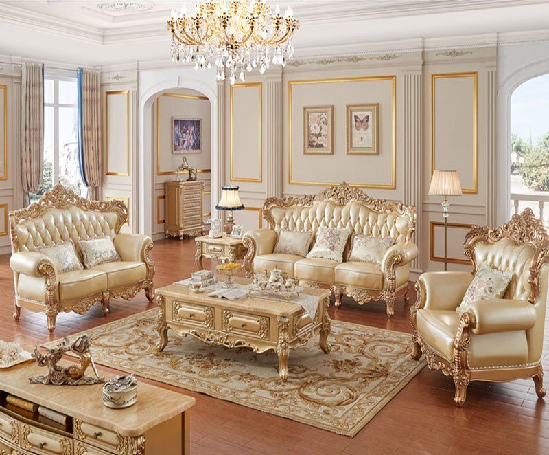 Elegant ivory sofa love set