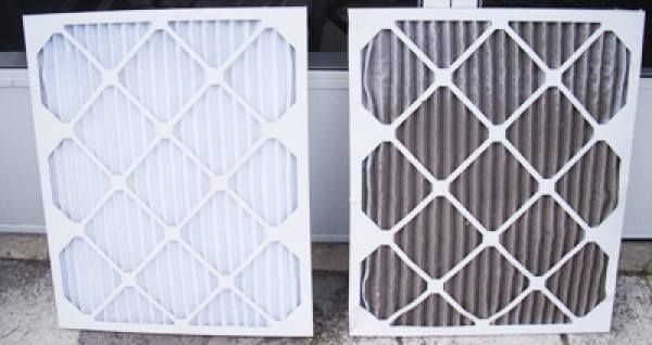 Two different types of filters are sitting next to each other