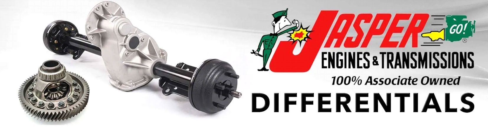 Banner ad for Jasper Engines & Transmissions, featuring automotive differentials.