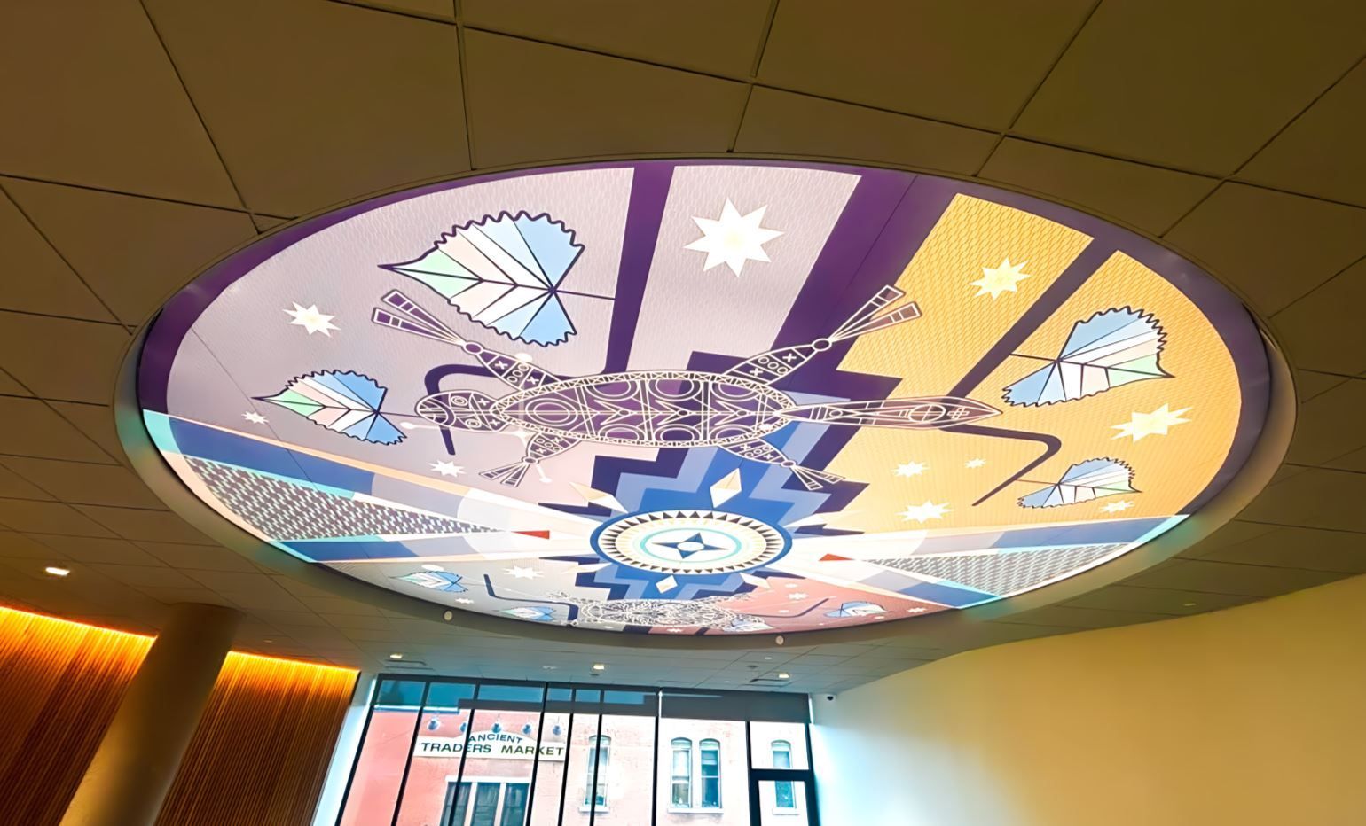 Where Earth Meets Sky | A Barrisol Ceiling that Brings Dakota Star Knowledge to Life w l hall company barrisol stretched ceiling 12