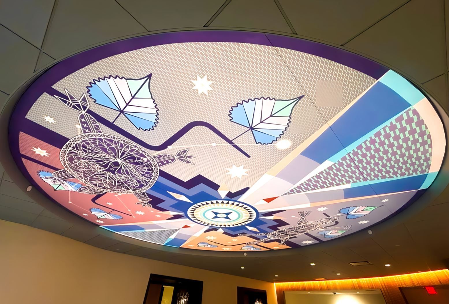 Where Earth Meets Sky | A Barrisol Ceiling that Brings Dakota Star Knowledge to Life w l hall company barrisol stretched ceiling 14
