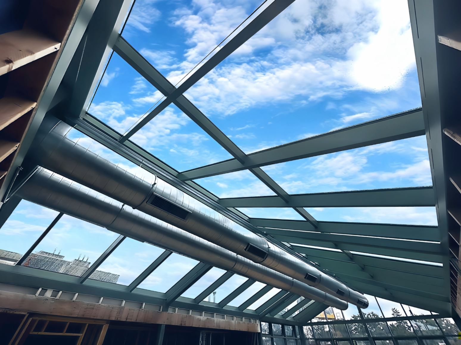 From Barrio to Bright & Bold — Americana Is Taking Shape at 50th & France w l hall company glass & glazing skylights curtainwall 14