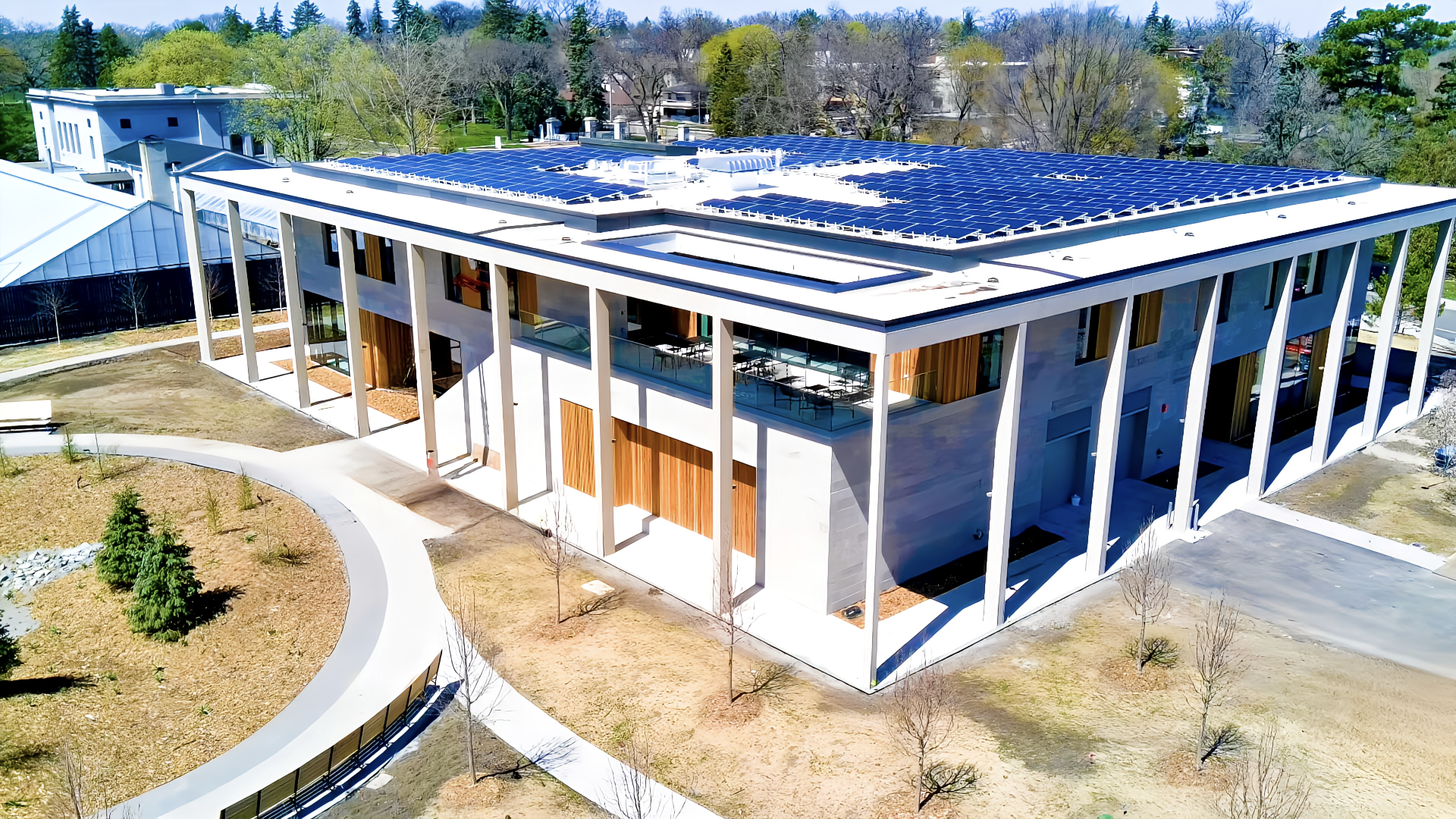 Lakewood Cemetery (Minneapolis) New Eco-Friendly Visitor Center Glass & Glazing Project w l hall company 2