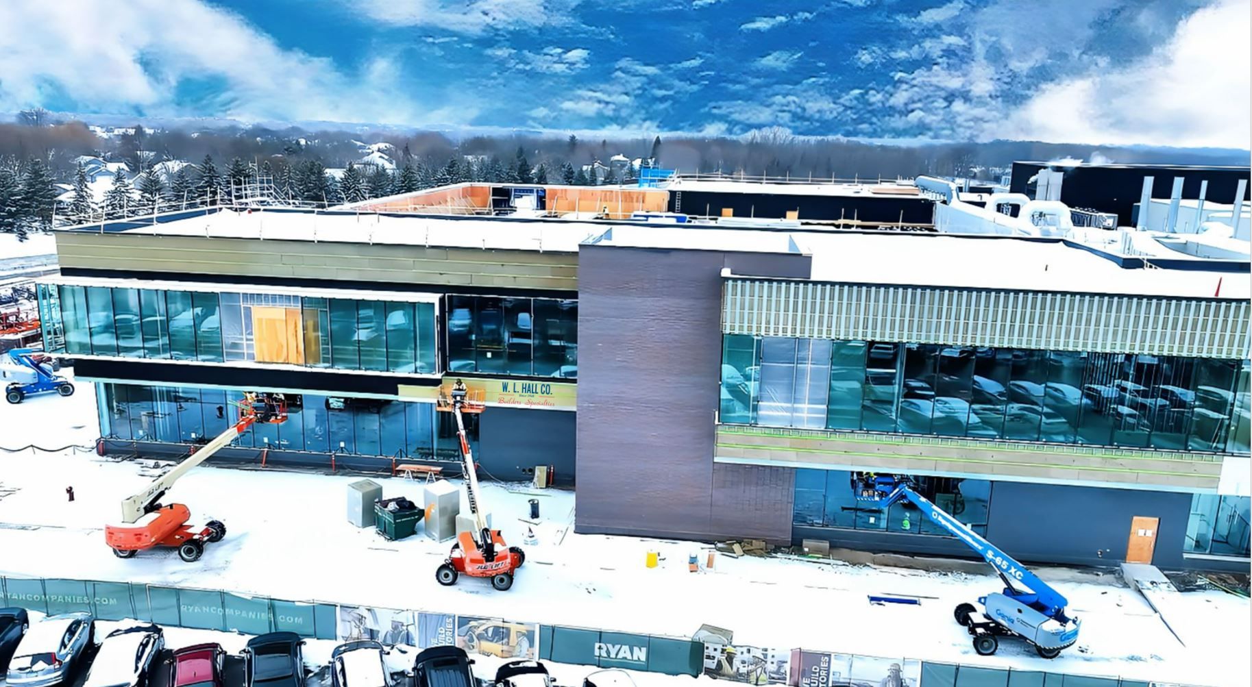 Glass & Glazing Project in Progress – Boston Scientific's Weaver Lake 4 Expansion w l hall company 1