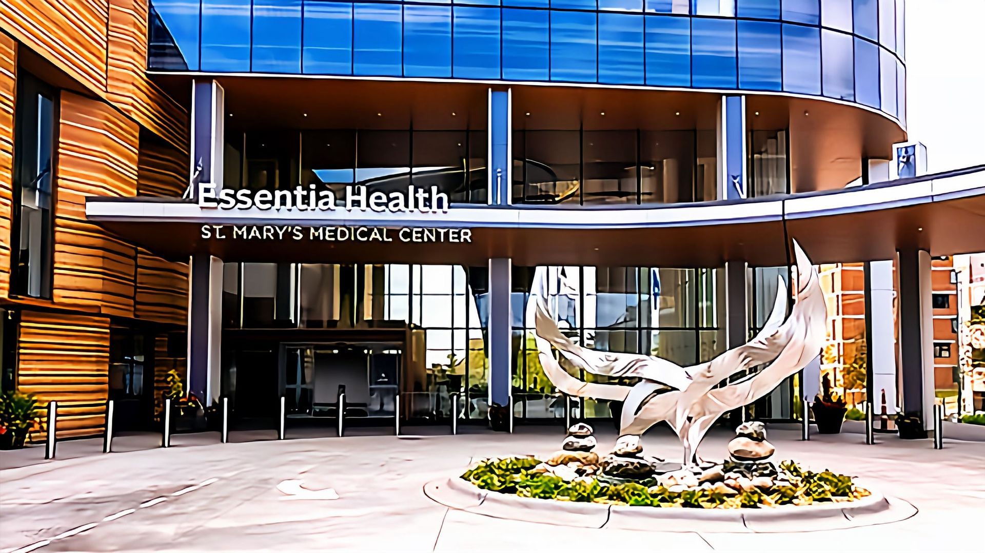 Essentia Health St. Mary’s Medical Center's (Duluth) new high-performance façade system at the Level 6 - Inpatient Entrance. w l hall company glass and glazing 9