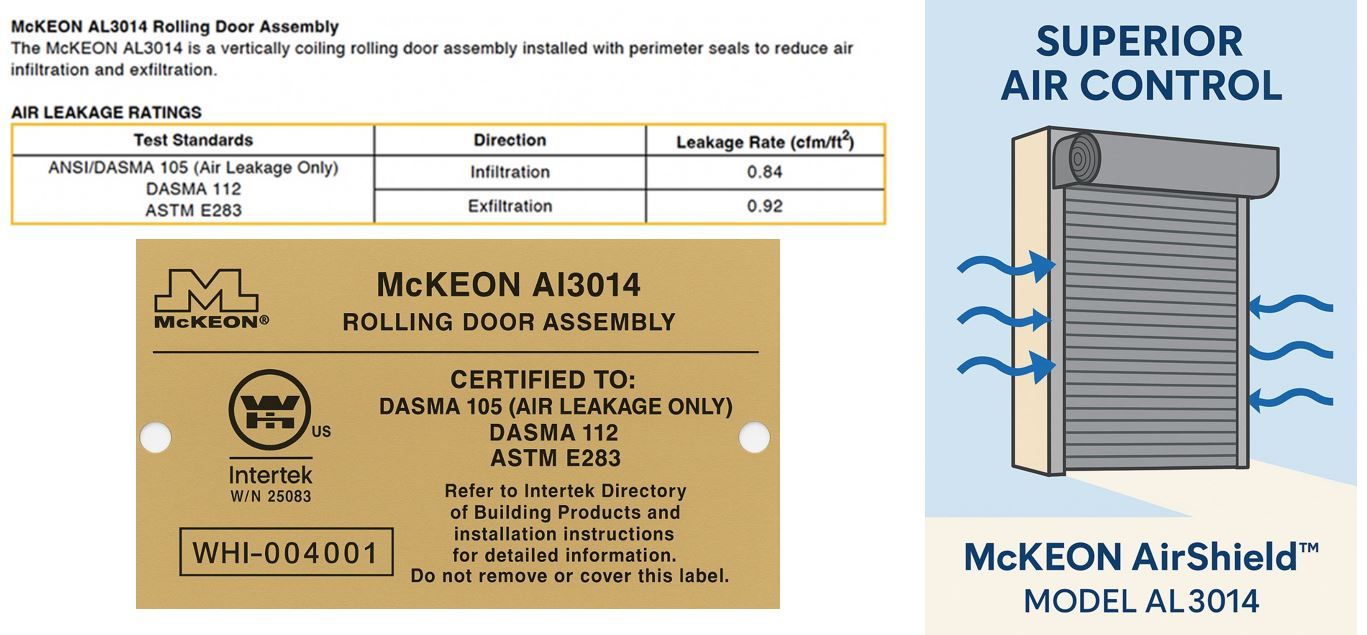 Air Leakage Is a Silent Energy Killer. One Rolling Door Is Finally Addressing It Head-On mckeon al3014 w l hall company 16