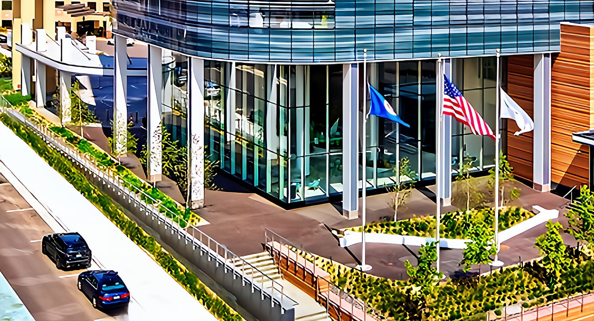 Essentia Health St. Mary’s Medical Center's (Duluth) new high-performance façade system at the Level 6 - Inpatient Entrance. w l hall company glass and glazing 8