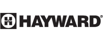 Hayward logo: black text HAYWARD with a circular emblem containing H and wavy lines.