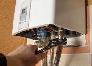 Installing water softener machine