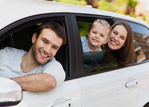 Family in a car