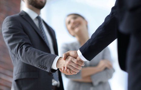 Closeup of handshake of business partners