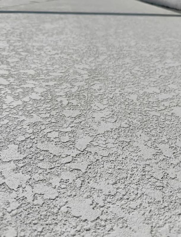 Close-up of textured gray concrete or stucco surface with a blurred edge in the background