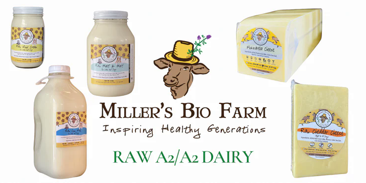 A picture of miller 's bio farm raw a2 / a2 dairy products