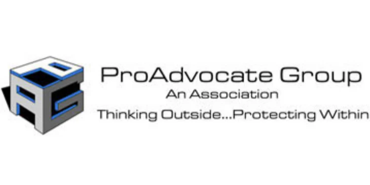 The logo for proadvocate group an association thinking outside protecting within