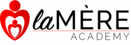 LaM&Egrave;RE Academy logo with red heart and parent-child icon and black text on white background