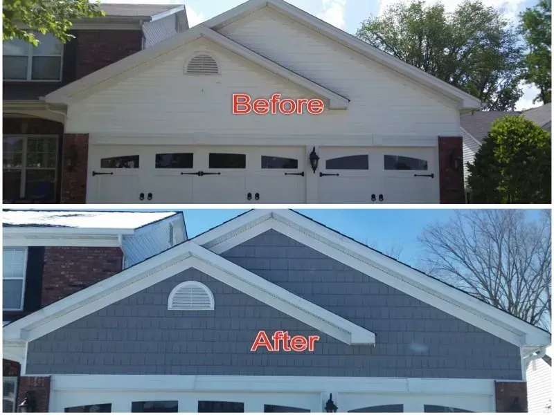 A before and after picture of a house
