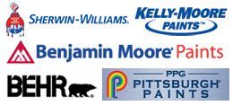 Sherwin-Williams, Kelly-moore Paints, Benjamin Moore Paints, Behr, PPG Pittsburgh Paints