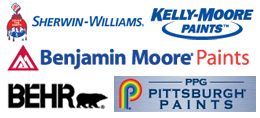 Sherwin-Williams, Kelly-moore Paints, Benjamin Moore Paints, Behr, PPG Pittsburgh Paints