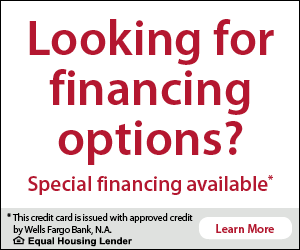 Looking for financing options? Special financing is available. This credit card is issued with approved credit by Wells Fargo Bank, N.A. Equal Housing Lender. Learn more.