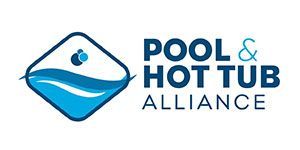 Pool & Hot Tub Alliance logo with blue wave and droplet icon