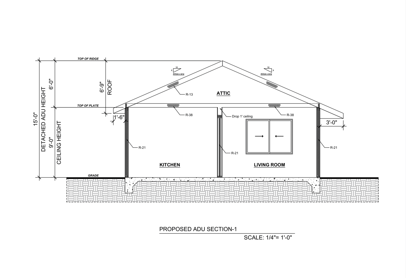A black and white drawing of a house with a roof and two windows.