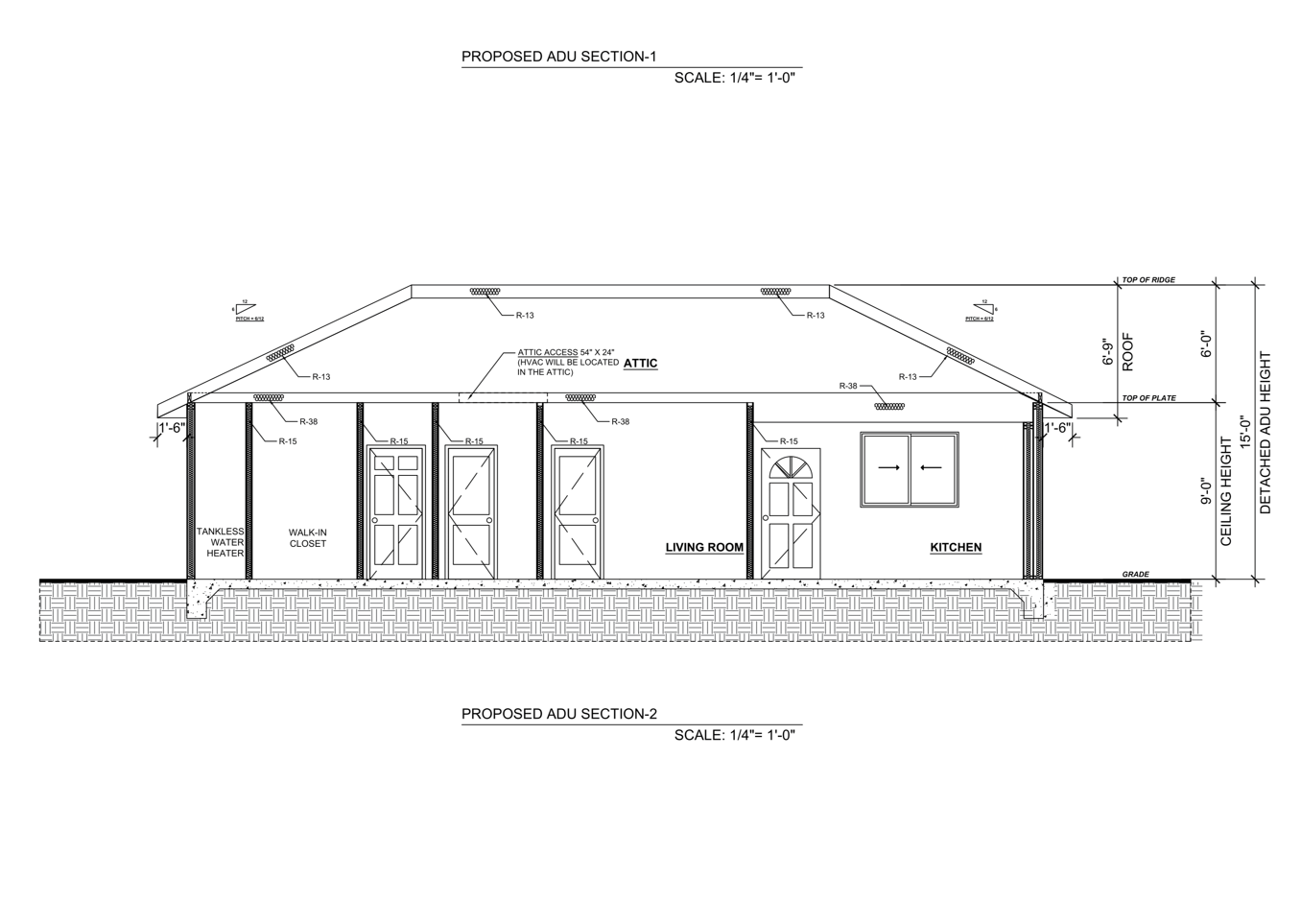 A black and white drawing of a house on a white background.