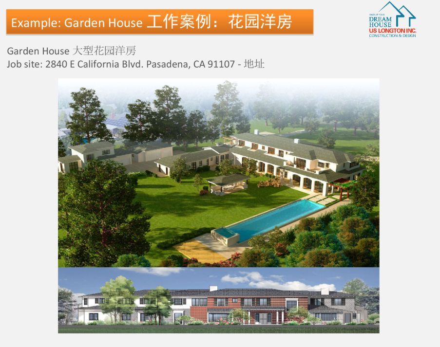 An aerial view of a garden house in california