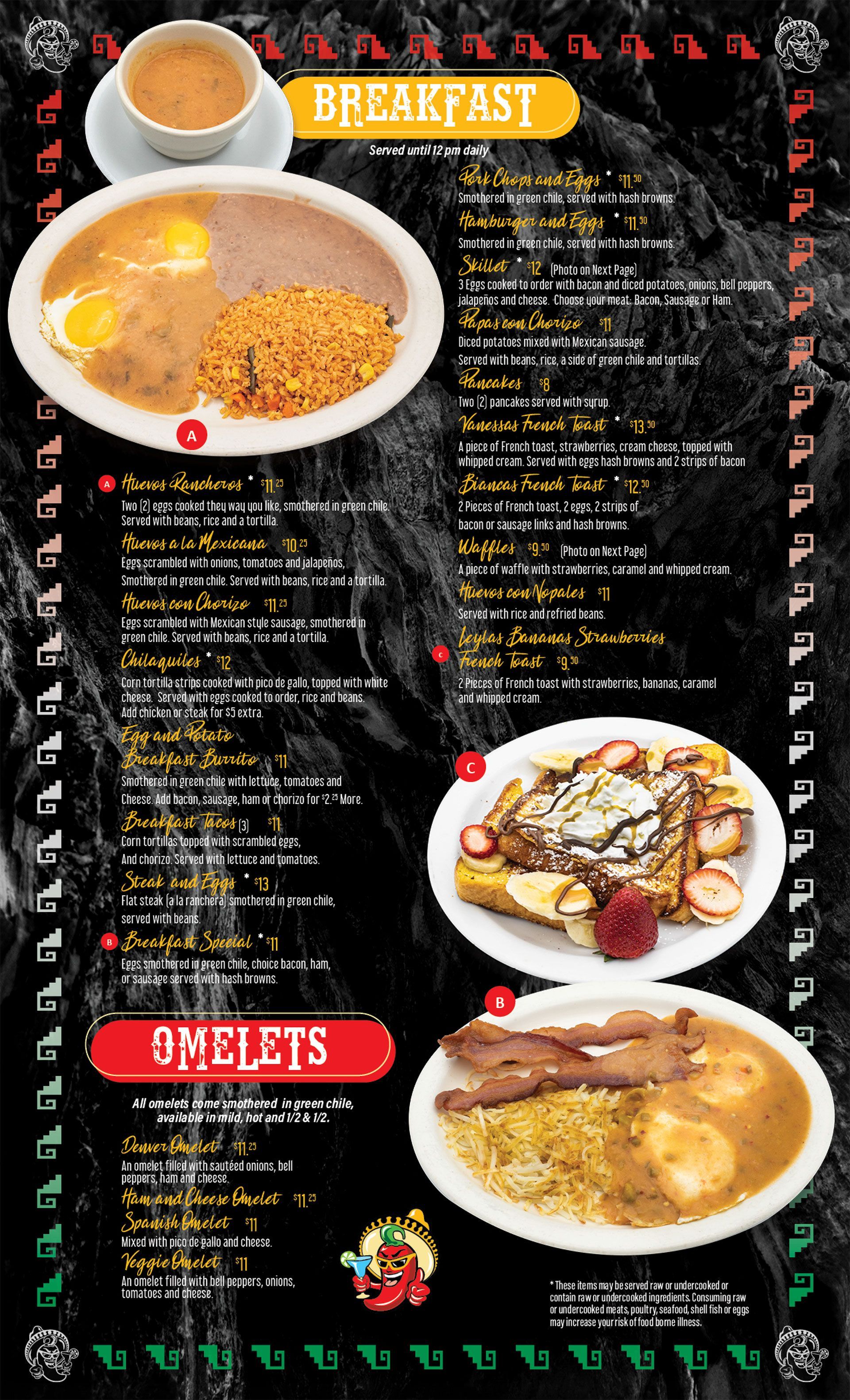 Chakas Mexican Restaurant - Breakfast menu