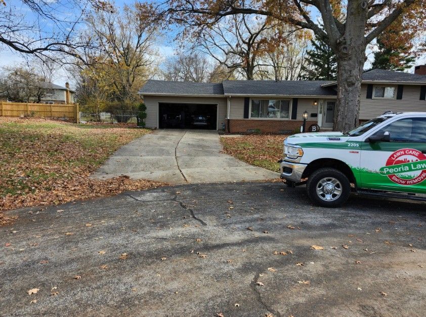 Brick paver driveway with hose, bordered by green grass and asphalt.