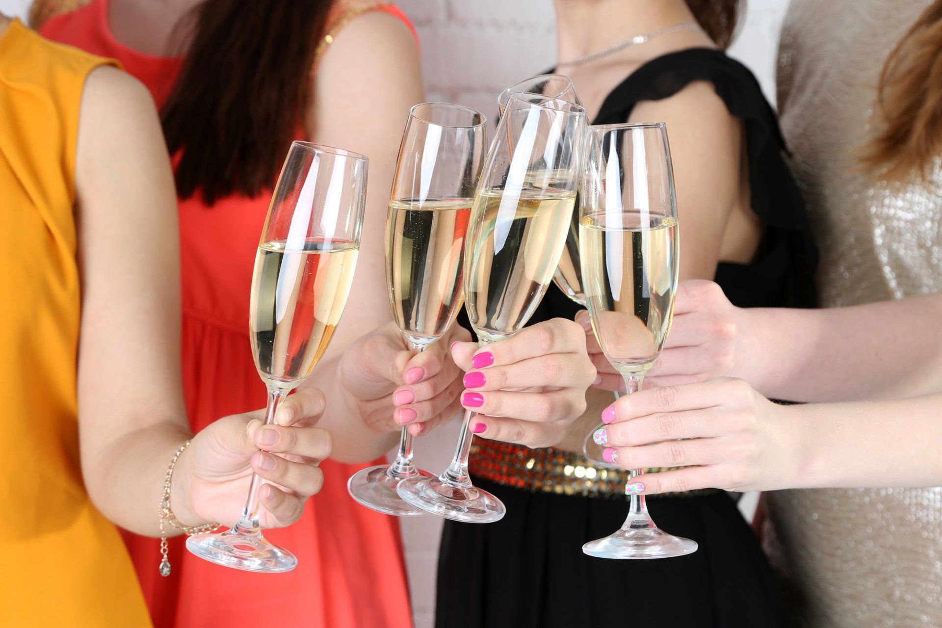 Women toasting with wine glass