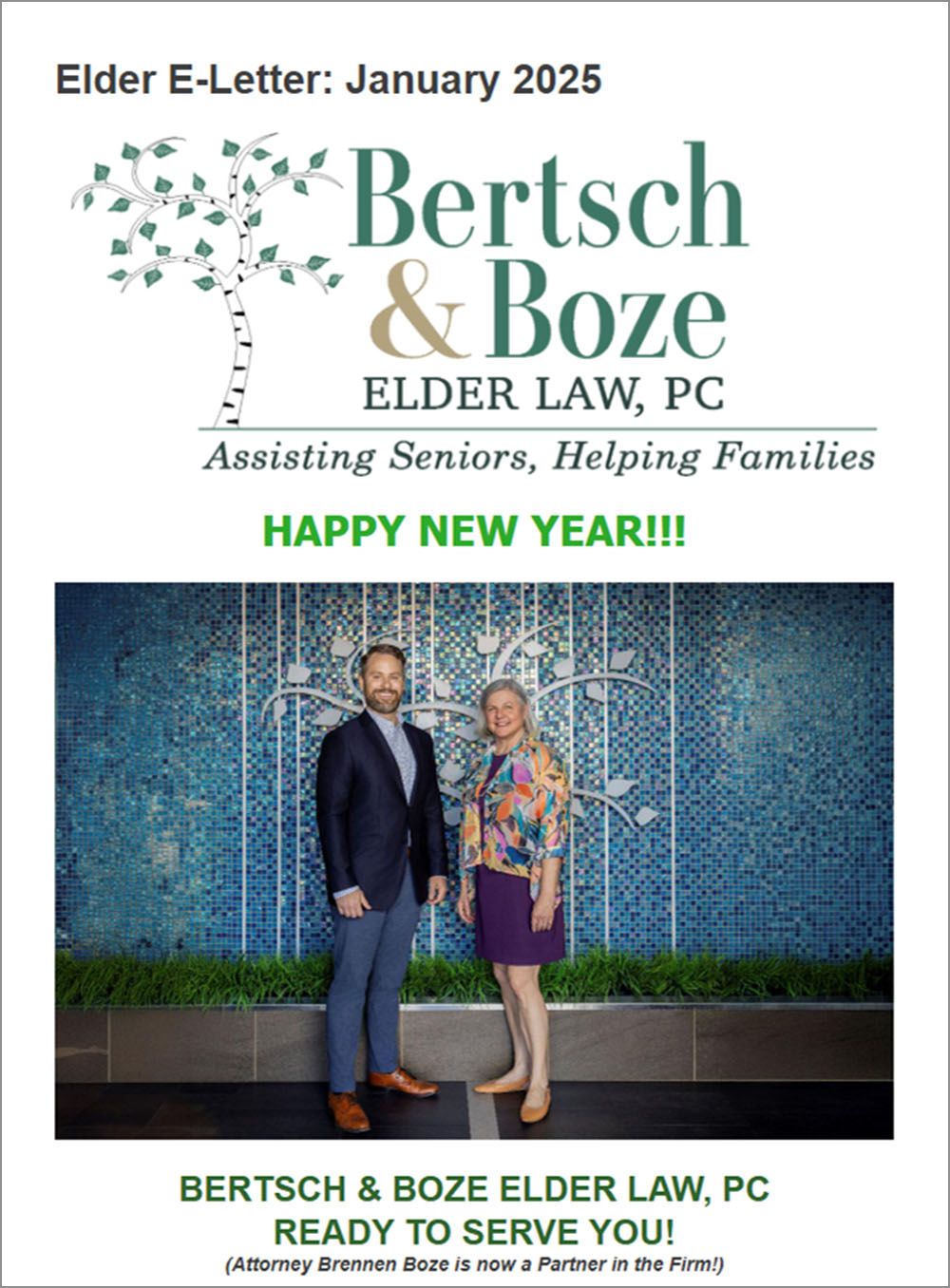 Bertsch & Boze Elder Law, PC - January 2025 Newsletter