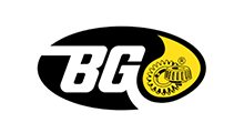 Black and yellow BG logo with gears and oil drop.