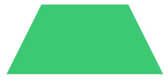 Green trapezoid shape on a white background