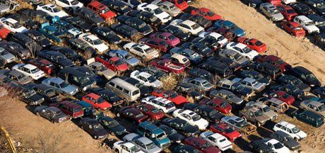 Rows of used cars