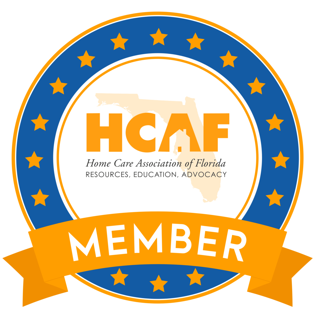 A logo for the home care association of florida