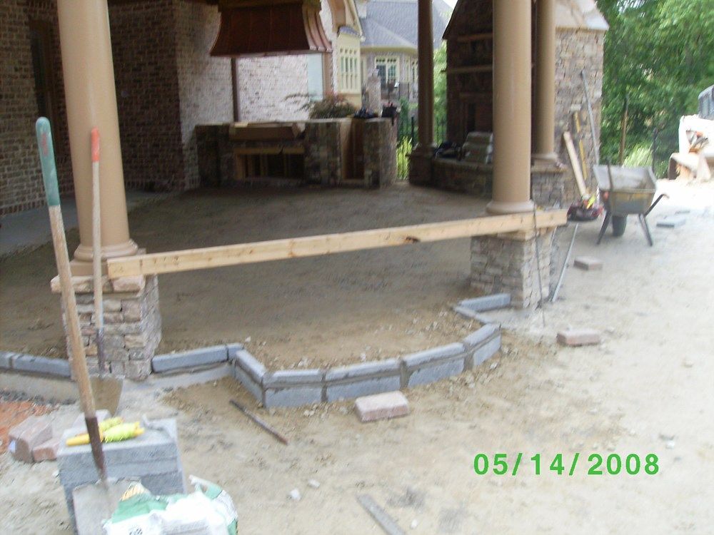 A photo taken on 05/14/2008 shows a patio under construction