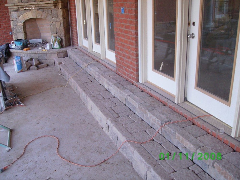 A picture of a porch with steps taken in 2008