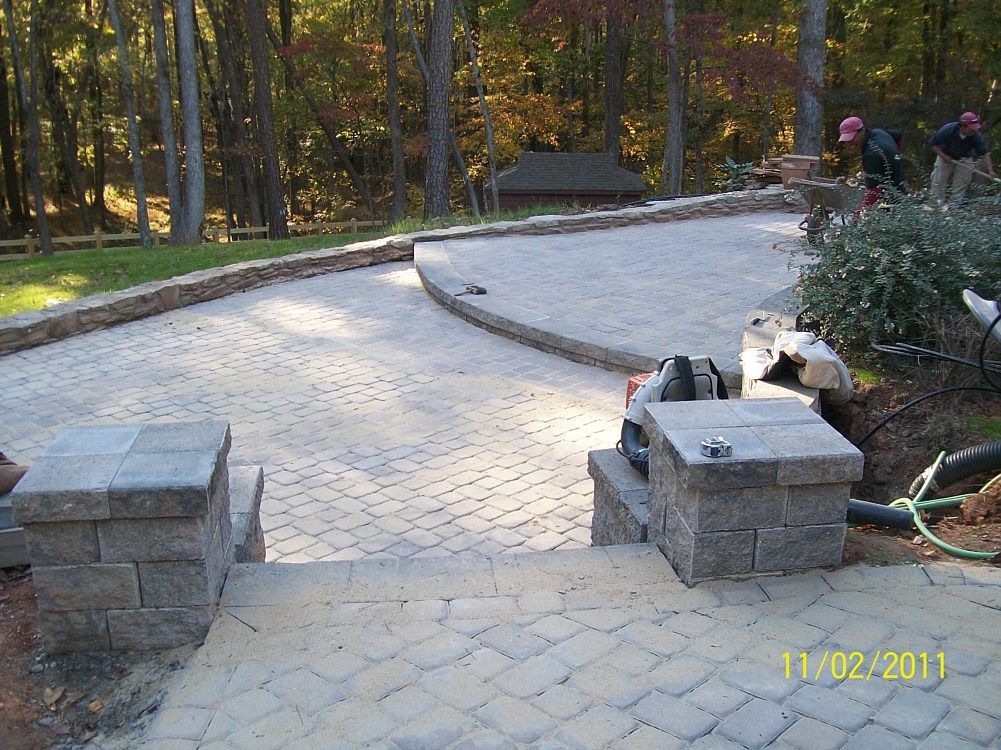 A picture of a patio being built on november 2nd 2013