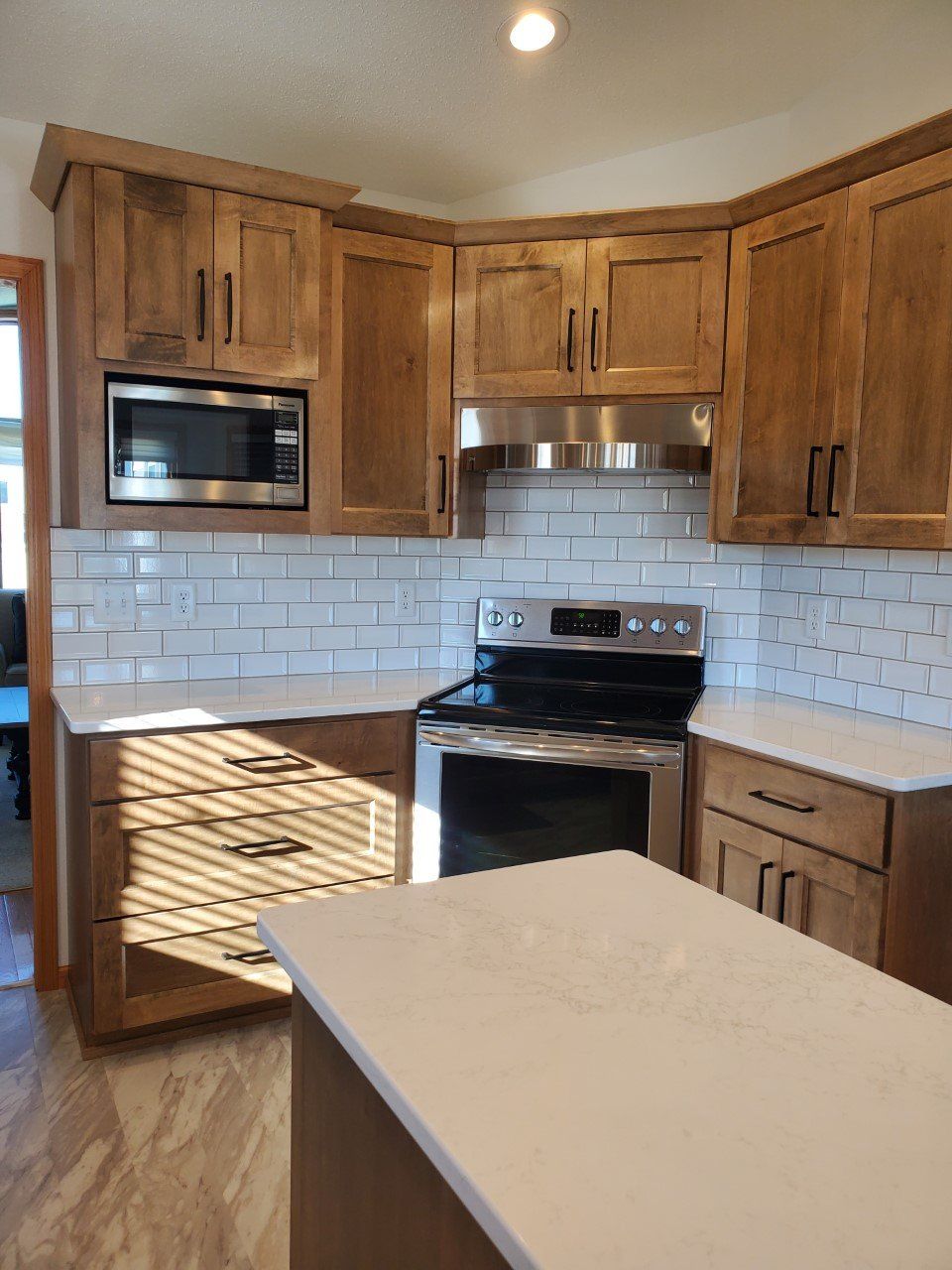 kitchen with wooden cabinet