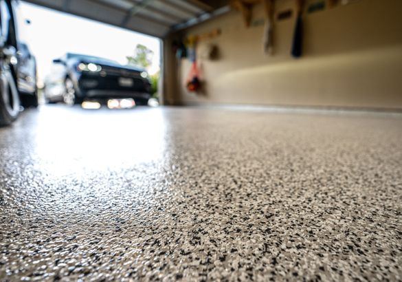 Garage decorative concrete flooring