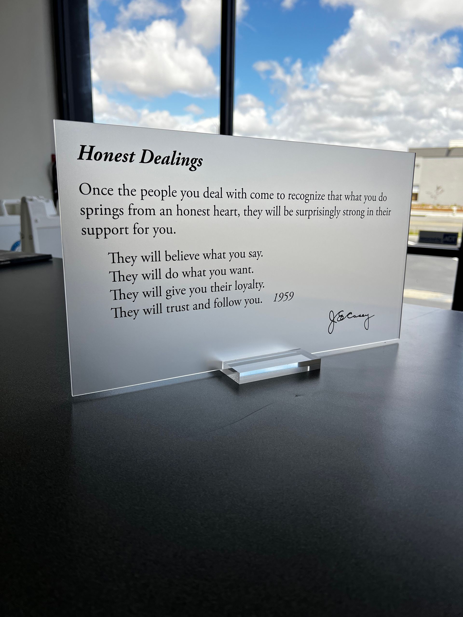 A white board with the words